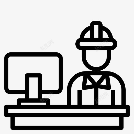 工程师工程56线性图标svg_新图网 https://ixintu.com 工程 工程师 线性