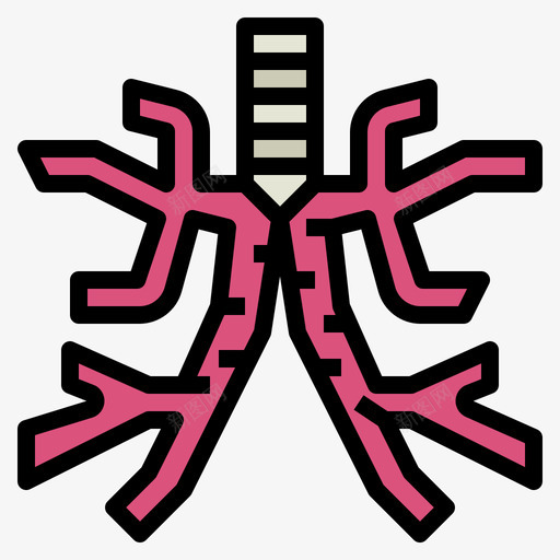 支气管人器官6线色图标svg_新图网 https://ixintu.com 器官 支气管 线色