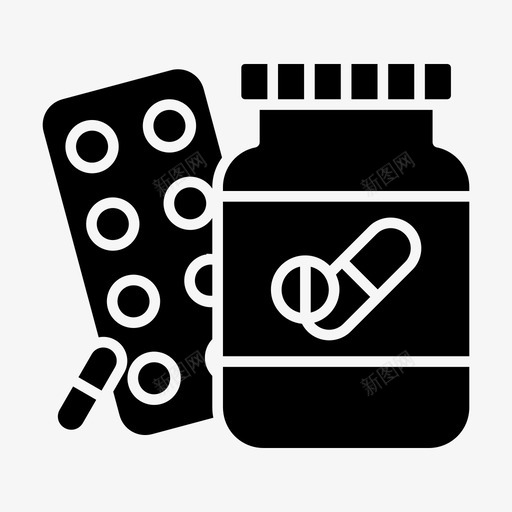 片剂和药丸健康医疗图标svg_新图网 https://ixintu.com 健康 制药 医疗 医药 片剂和药丸