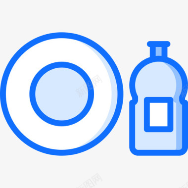 洗碗清洁77蓝色图标图标