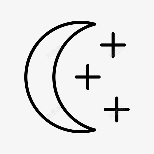 夜间模式午夜月亮图标svg_新图网 https://ixintu.com 午夜 夜间 天空 月亮 模式 用户界面 相机