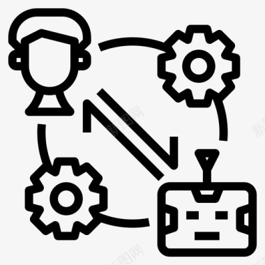 同步人工智能计算机图标图标