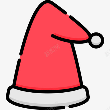 圣诞帽服装派对32线性颜色图标图标