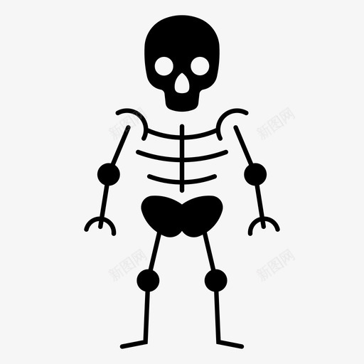 骨骼解剖学骨头图标svg_新图网 https://ixintu.com 万圣节 头骨 技能 解剖学 骨头 骨骼