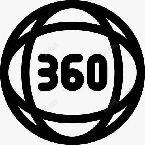 360度虚拟现实100线性图标svg_新图网 https://ixintu.com 360度 线性 虚拟现实100