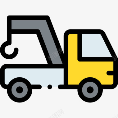 拖车车辆和运输工具1线性颜色图标图标