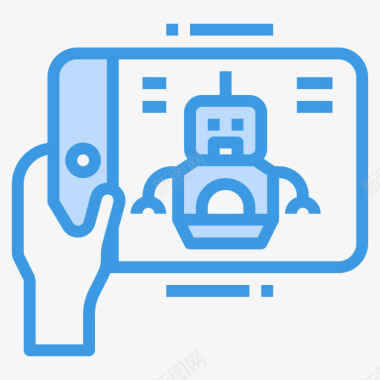 援助机器人53蓝色图标图标