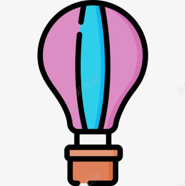 热气球游乐园45线颜色图标图标