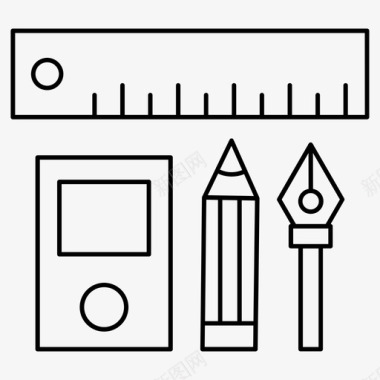 文具音乐播放器笔图标图标