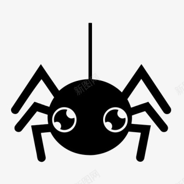黑蜘蛛动物可爱图标图标