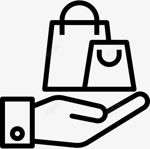 购物袋电子商务109线性图标svg_新图网 https://ixintu.com 电子商务 线性 购物袋