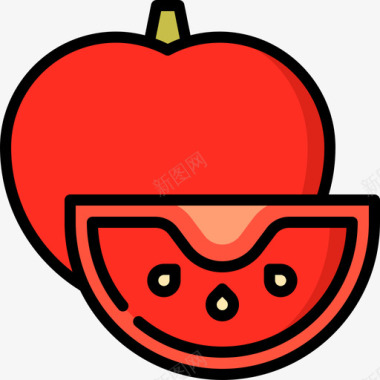 番茄美国本土1线形颜色图标图标