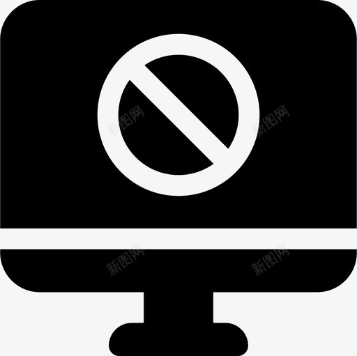 监视器信号和禁止2已填充图标svg_新图网 https://ixintu.com 信号 填充 监视器 禁止