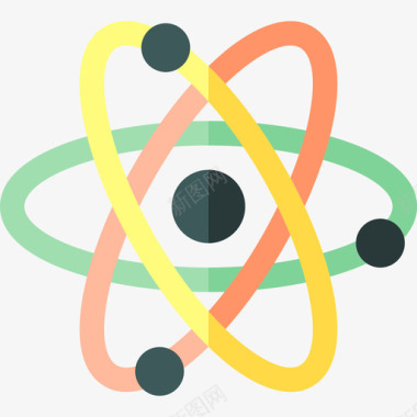 原子核能6平坦图标图标