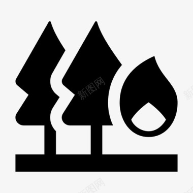 森林燃烧火焰图标图标