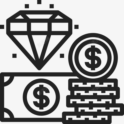 钻石银行业85直线型图标svg_新图网 https://ixintu.com 直线 线型 钻石 银行业