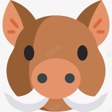 野猪野生动物39平坦图标图标