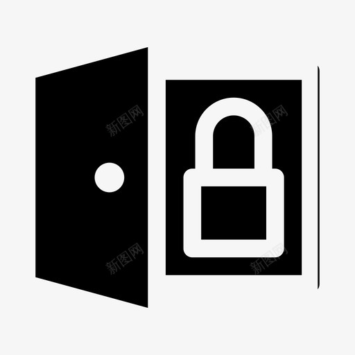 门锁登录图标svg_新图网 https://ixintu.com 基本 字形 界面 登录