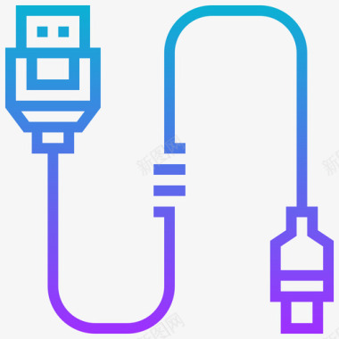 Usb连接器类型3渐变图标图标