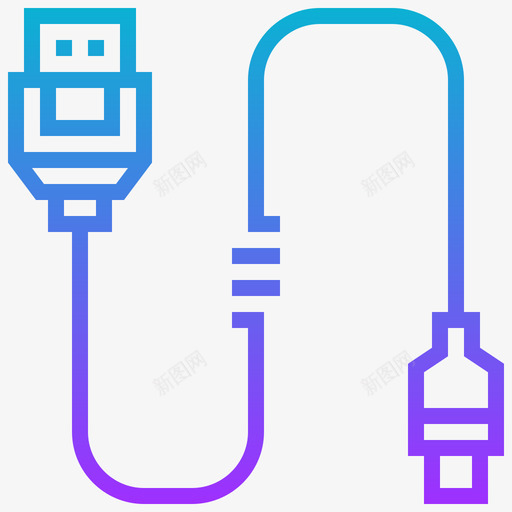 Usb连接器类型3渐变图标svg_新图网 https://ixintu.com Usb 渐变 类型 连接器