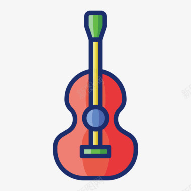 吉他教育娱乐1线性颜色图标图标