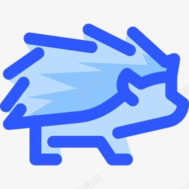 刺猬野生动物8蓝色图标图标