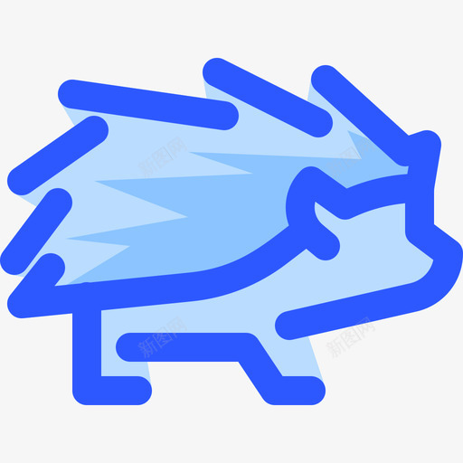 刺猬野生动物8蓝色图标svg_新图网 https://ixintu.com 刺猬 蓝色 野生动物