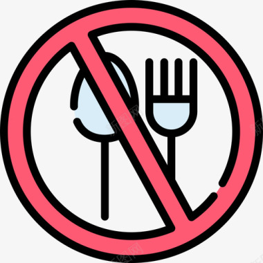 禁止进食禁止信号5线颜色图标图标
