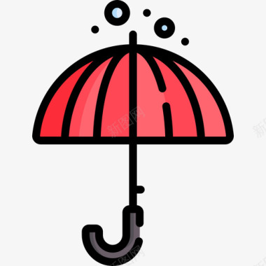 雨伞冬季93线型颜色图标图标