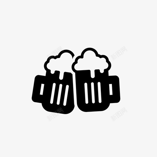 玻璃啤酒庆祝新图标svg_新图网 https://ixintu.com 啤酒 图标 字形 庆祝 新年 样式 玻璃
