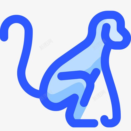 猴子野生动物8蓝色图标svg_新图网 https://ixintu.com 猴子 蓝色 野生动物