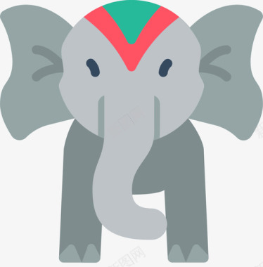 大象印度50扁平图标图标
