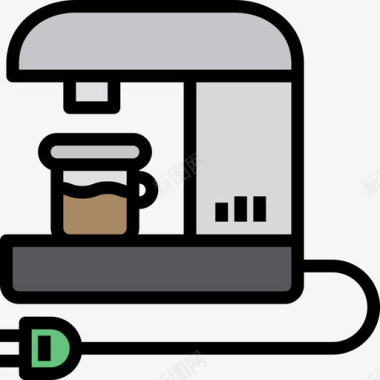 咖啡家用电器4线性颜色图标图标