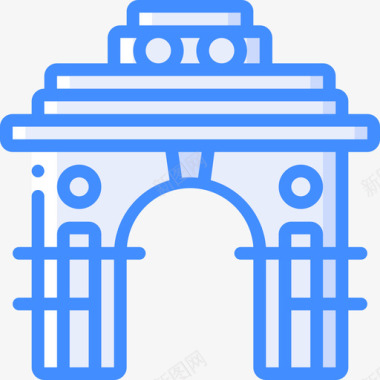 印度之门印度47蓝色图标图标