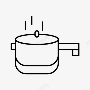 压力锅烹饪食物图标图标