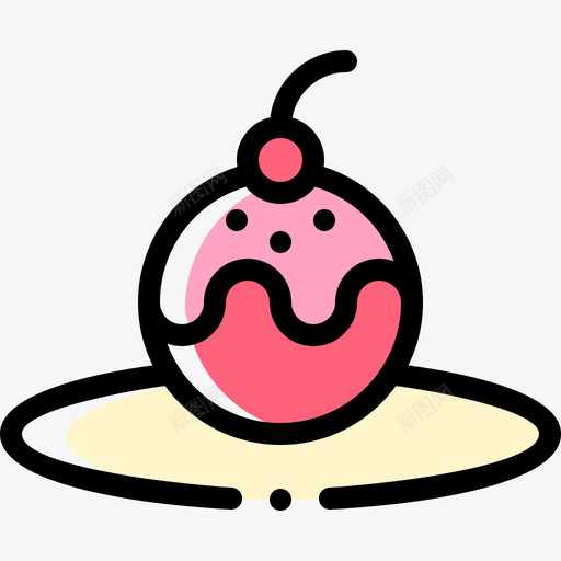 冰淇淋甜点和糖果7颜色省略图标svg_新图网 https://ixintu.com 冰淇淋 甜点 省略 糖果 颜色