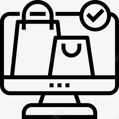 网上购物电子商务109线性图标图标