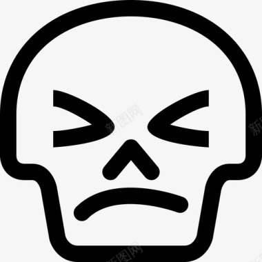 骷髅脸愤怒化身表情符号图标图标