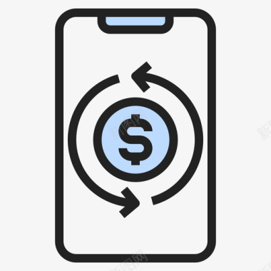 智能手机金融34蓝色图标图标