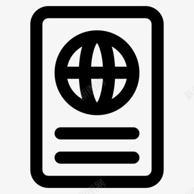 护照航班旅行图标图标