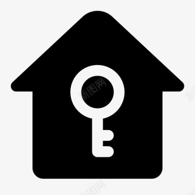 租房 钥匙 房子 面性图标