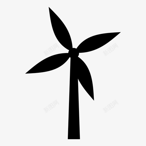 风力涡轮机能源风力发电图标svg_新图网 https://ixintu.com 发电 涡轮机 能源 风力
