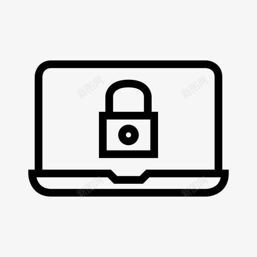 锁笔记本电脑密码图标svg_新图网 https://ixintu.com 保护 商务 安全 密码 笔记本电脑 锁