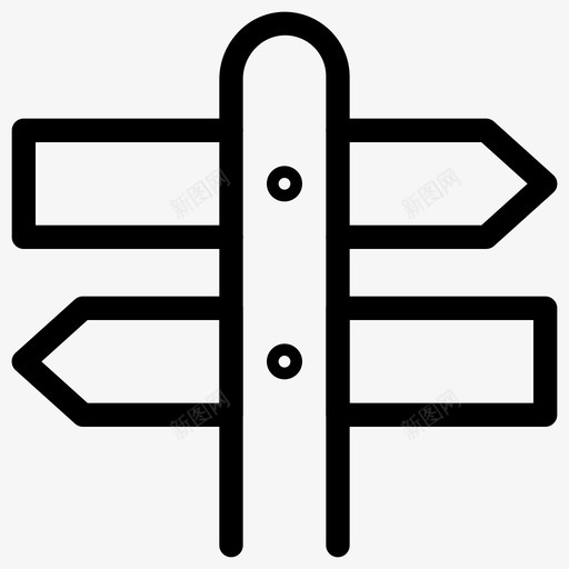 两个方向板左图标svg_新图网 https://ixintu.com 两个 方向 木头 标志
