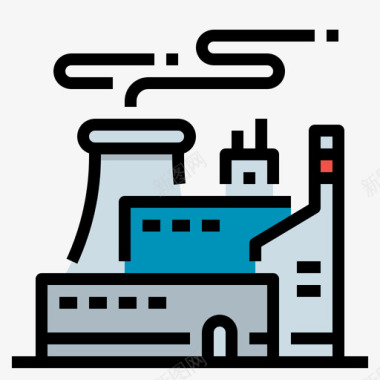 发电厂石油4线性颜色图标图标