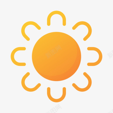 太阳夏季120平坦图标图标