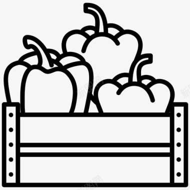 辣椒盒子蔬菜和水果图标图标