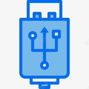 Usb计算机数据存储5蓝色图标图标