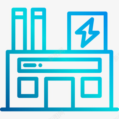 生态工厂能源生态2线性梯度图标图标