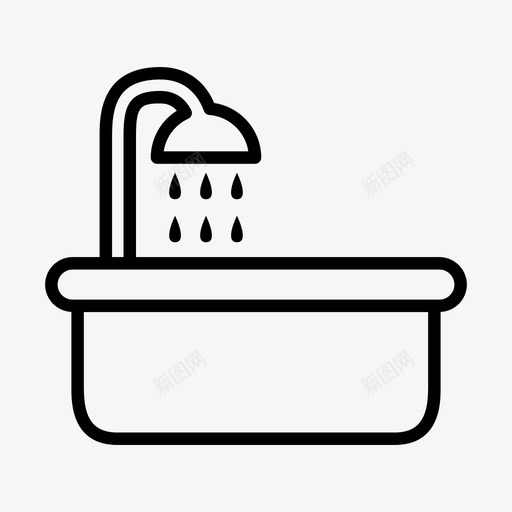 浴缸浴室卫浴图标svg_新图网 https://ixintu.com 1套 卫浴 样式 浴室 浴缸 淋浴 轮廓 酒店